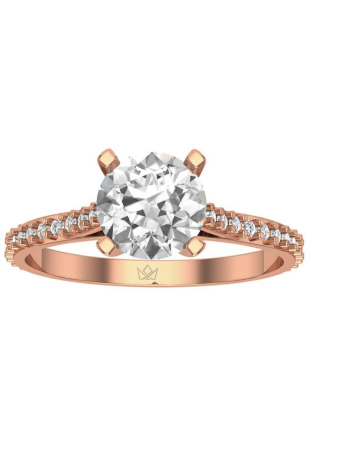 Round Shaped Diamond Band in Rose Gold