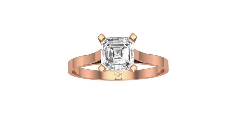 Solitaire Asscher RGold b scaled