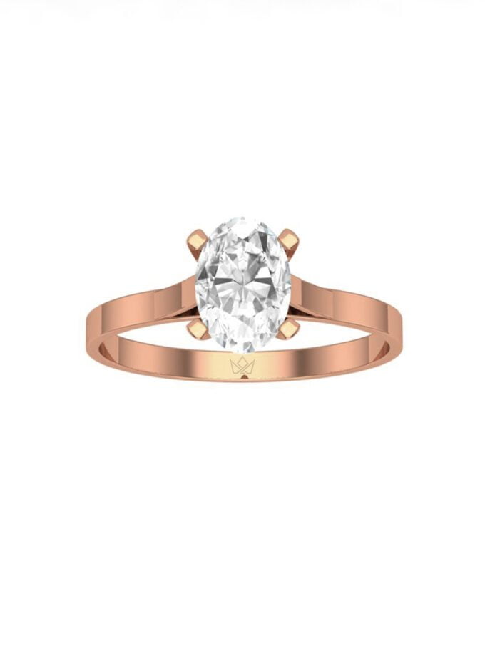 Oval Shaped Solitaire in Rose Gold