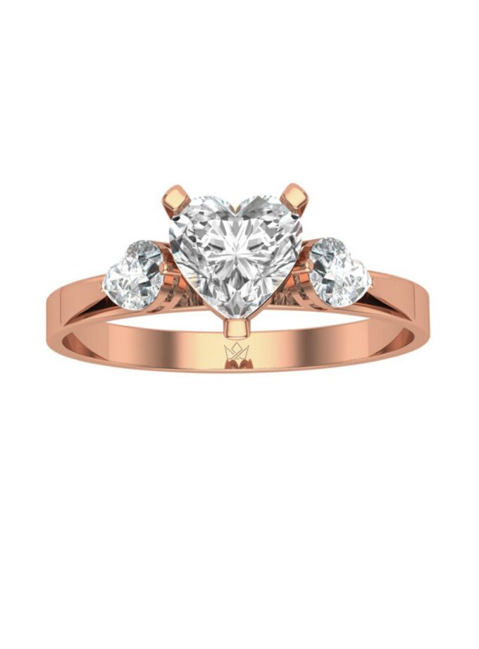 Heart Shaped Trilogy in Rose Gold