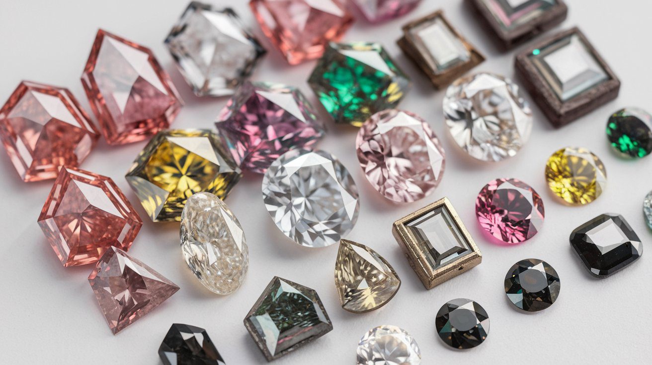 a photo of a collection of various types of diamonds